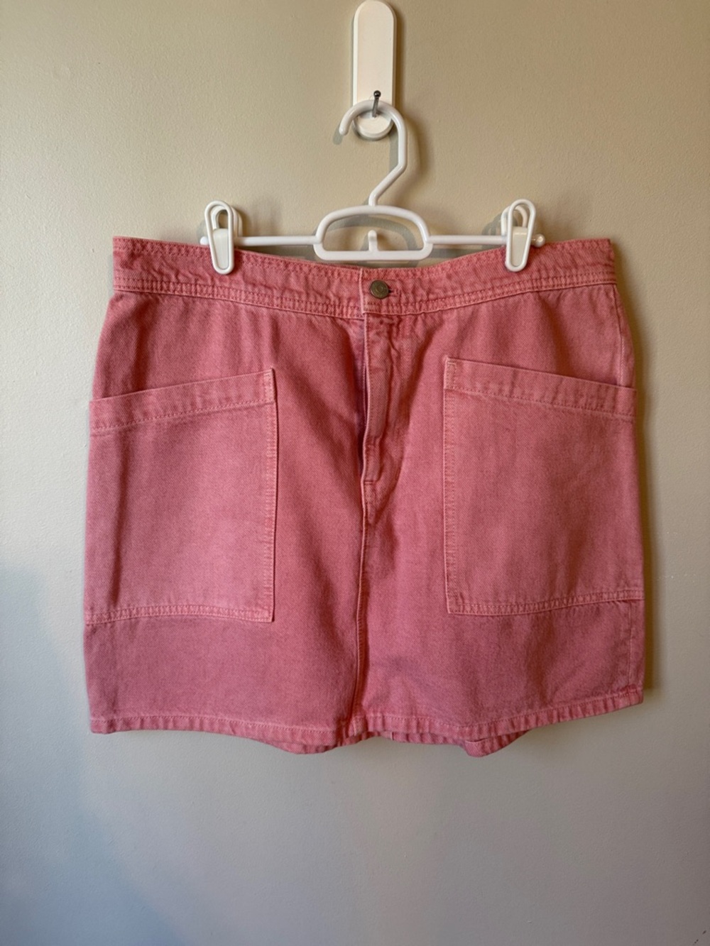Madewell Pink Denim Skirt with Front Pocket Detail